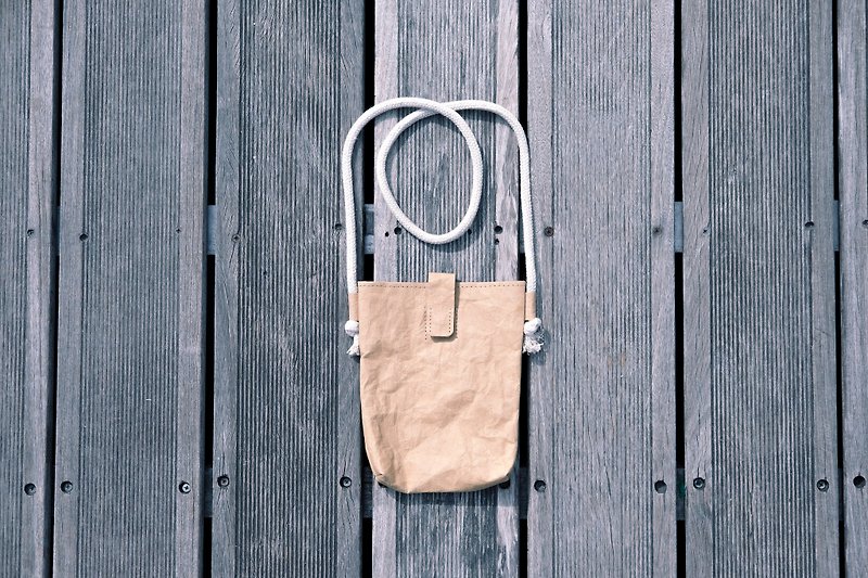 【紙造可能】 素色simple n natural系列 小物袋 (原色)  - 側背包/斜背包 - 紙 金色