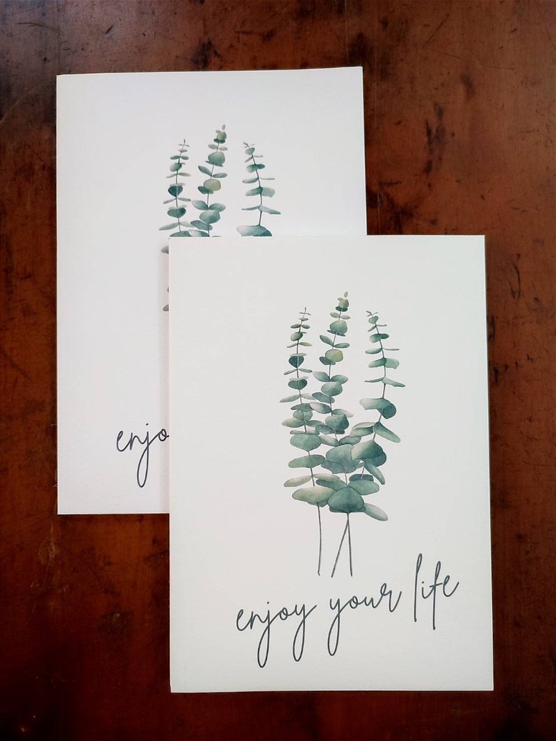 Eucalyptus leaf illustration blank notebook - สมุดบันทึก/สมุดปฏิทิน - กระดาษ 