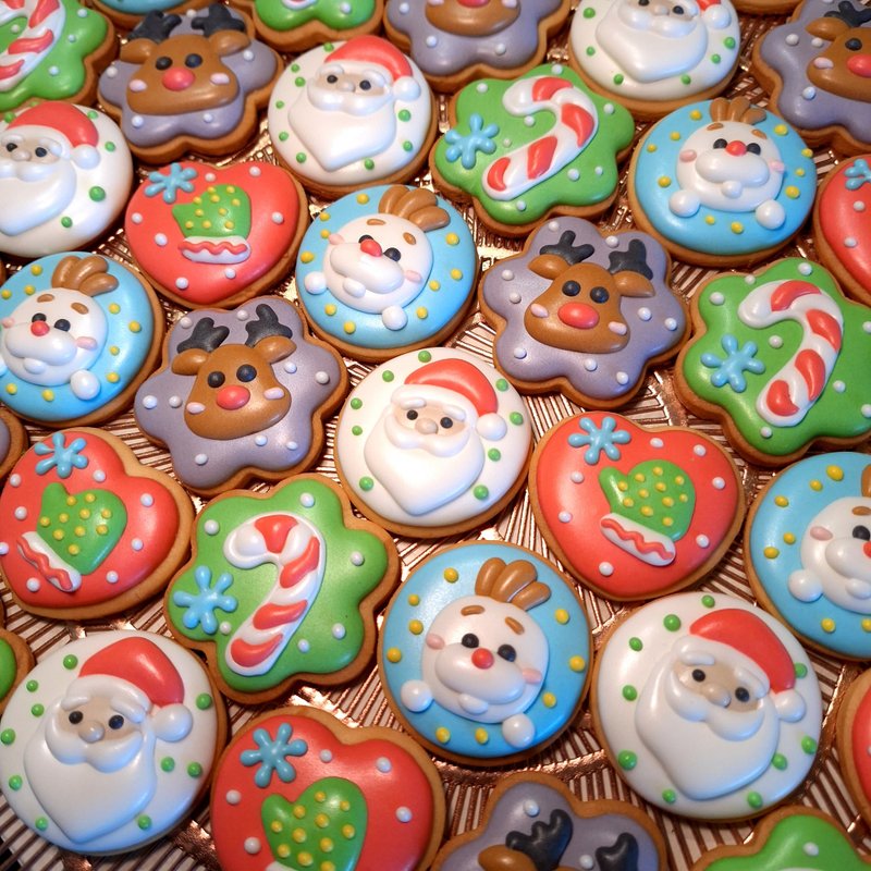 [Wendy Puffs] Frosted Cookies-Christmas Style/Salivating Cookies/Customized (Single Piece) - Handmade Cookies - Other Materials 