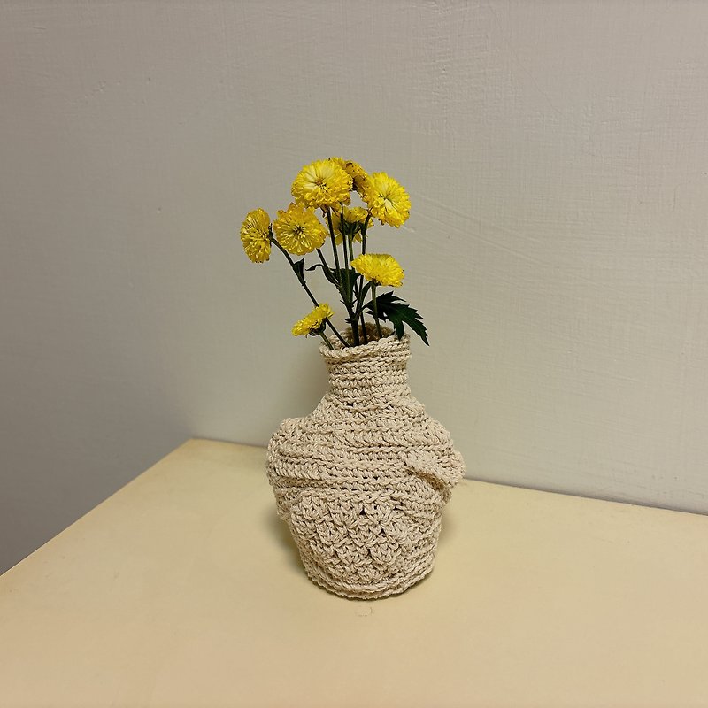 ホワイト手織り花道具カオスクリエイティブシリーズ - 花瓶・植木鉢 - コットン・麻 ホワイト