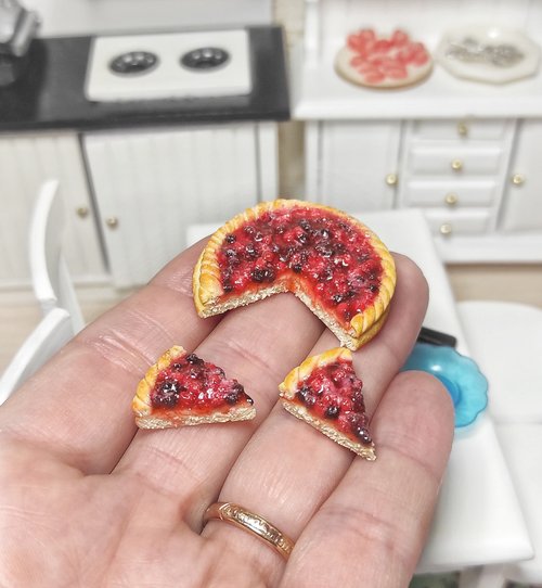 MiniatureFromIrina 迷你型食品 漿果派 洋娃娃食品 比例1 6 微型