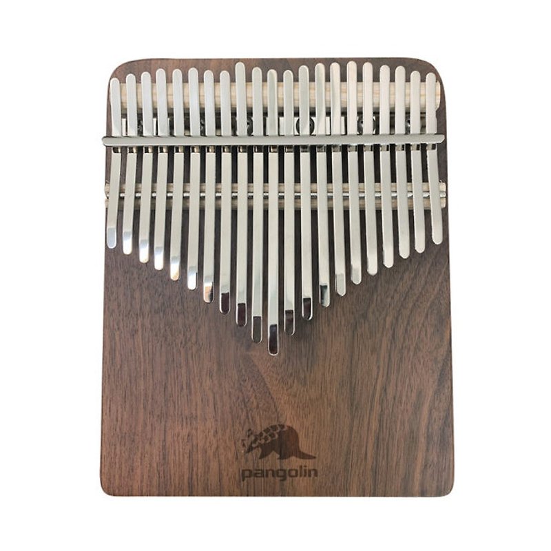 21-tone walnut board-type solid wood Kalimba silver steel sheet to send schoolbag + piano cloth + tuner - กีตาร์เครื่องดนตรี - ไม้ สีนำ้ตาล