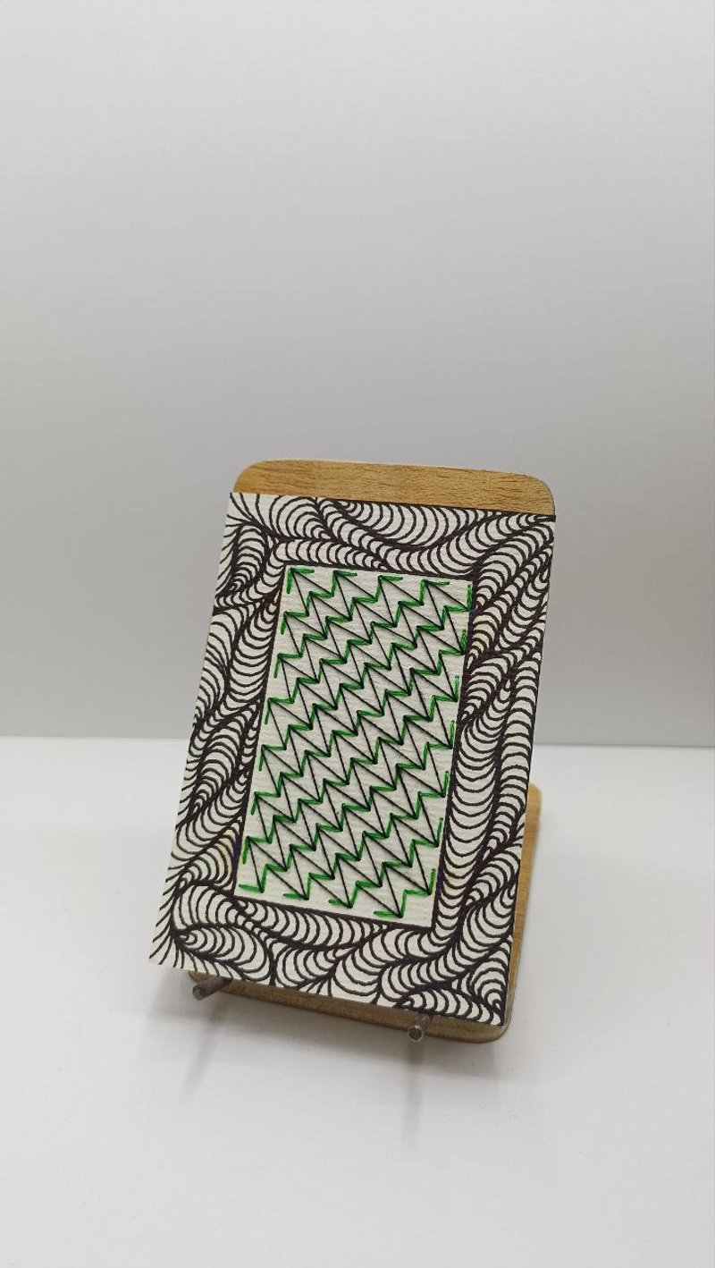 Handmade Sashiko Embroidery Greeting Card – Japanese Inspired (small) - 卡片/明信片 - 紙 