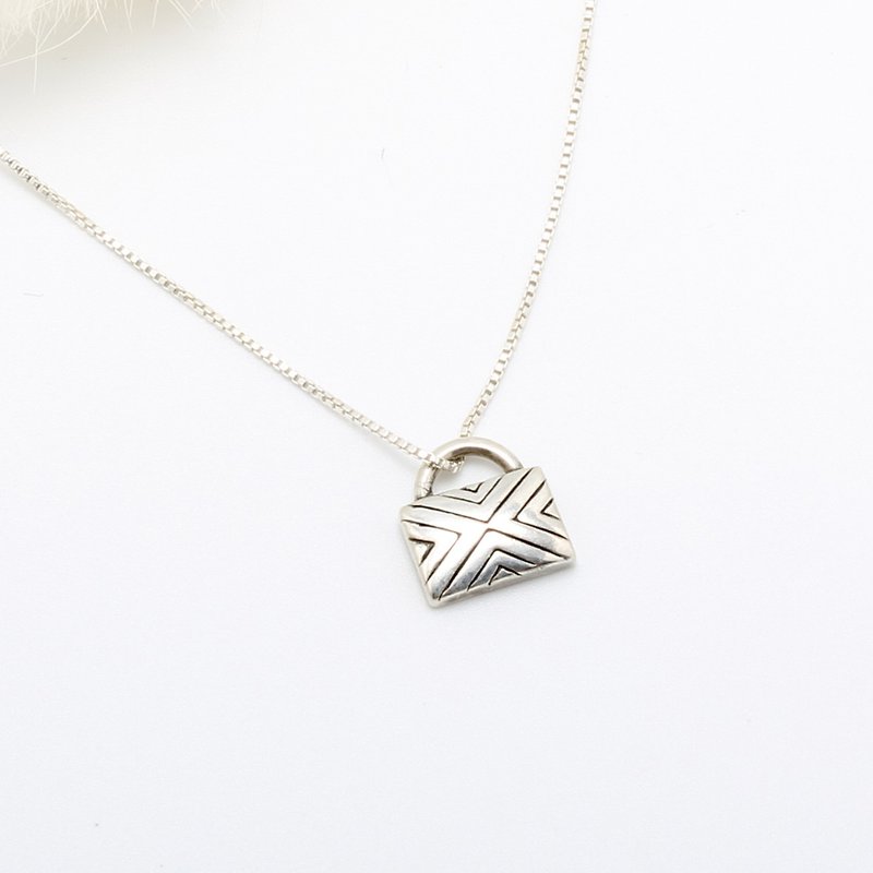 Handbag Purse S925 sterling silver necklace Valentine's Day gift - Necklaces - Sterling Silver Silver