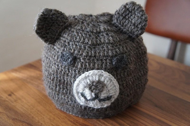Teddy bear hat - Bibs - Cotton & Hemp Brown