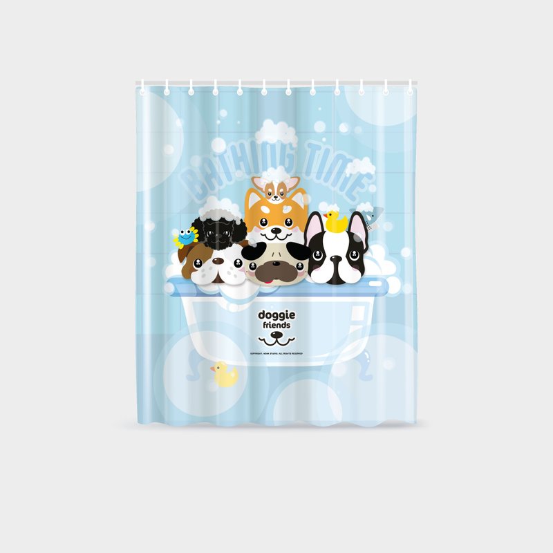 Shower Curtain-Friends Dog Pattern - ม่านและป้ายประตู - ไนลอน 