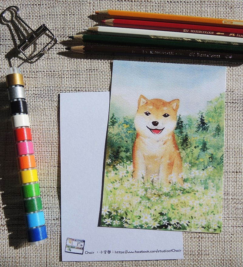Shiba Inu postcard - การ์ด/โปสการ์ด - กระดาษ 