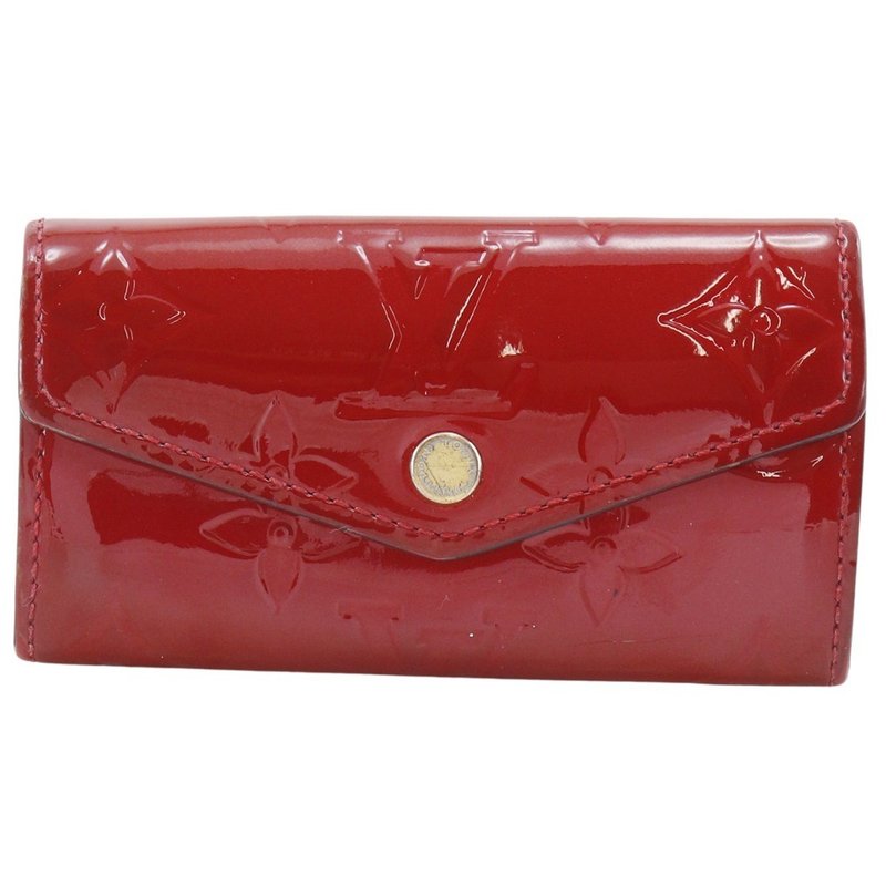 【日本直送】ルイ・ヴィトン LOUIS VUITTON ミュルティクレ4 キーケース M91976 モノグラムヴェルニ ポムダムール 赤 TS0137 【中古】 - キーホルダー・キーケース - 革 レッド