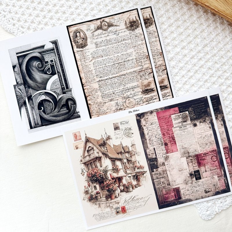 Z352 - MonoPastel Vintage background - 貼紙 - 紙 