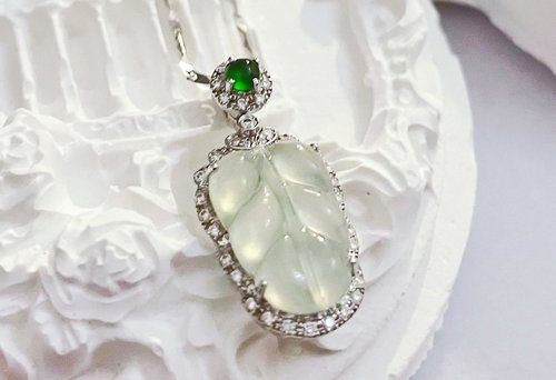 Pine St. Jewelry 松樹街輕奢珠寶 18K金鑽石天然玻璃起光翡翠A貨緬甸玉墜子