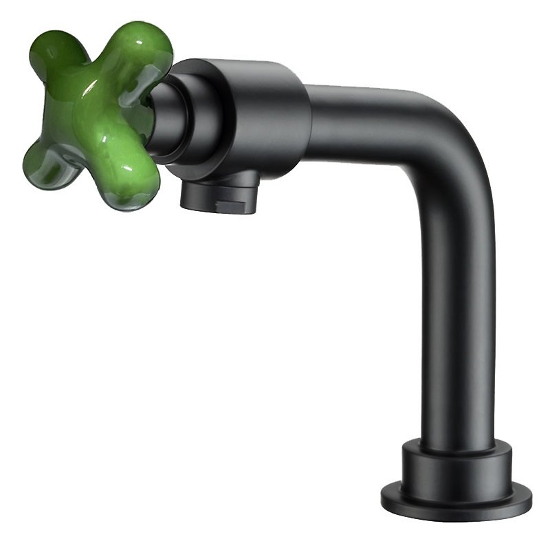 Colorful Artistic Ceramics Ceramic Craft Old Green Black Single Hole Faucet - Bathroom Supplies - Other Materials Green