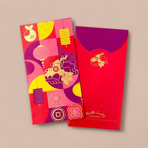 Customized red envelope design] 50 pieces of thick pound texture bronzing red  envelope - Shop Fecina Chinese New Year - Pinkoi