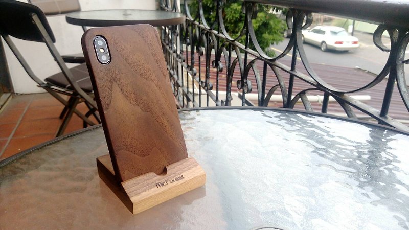 First iPhone X Log Shell - Walnut (Plus phone holder * 1) - Phone Cases - Wood Brown