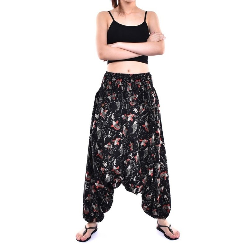 Hmong harem pants, samurai, cotton fabric, handmade - 男長褲/休閒褲 - 棉．麻 多色