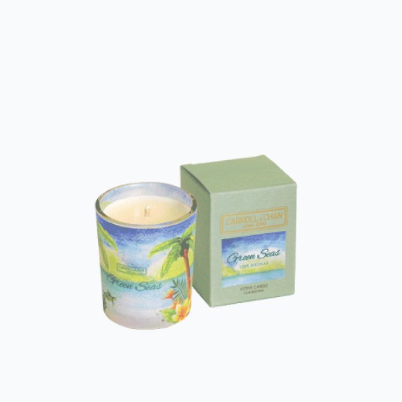 【蜂蠟】綠海迷你杯裝蜂蠟蠟燭 - 香薰蠟燭/燭台 - 環保材質 