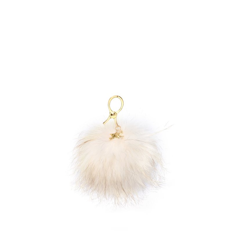 FLUFFY Gradient Large Pompom Charm - Off-White/Light pink/Ash Blue/Gray - Other - Other Materials Multicolor