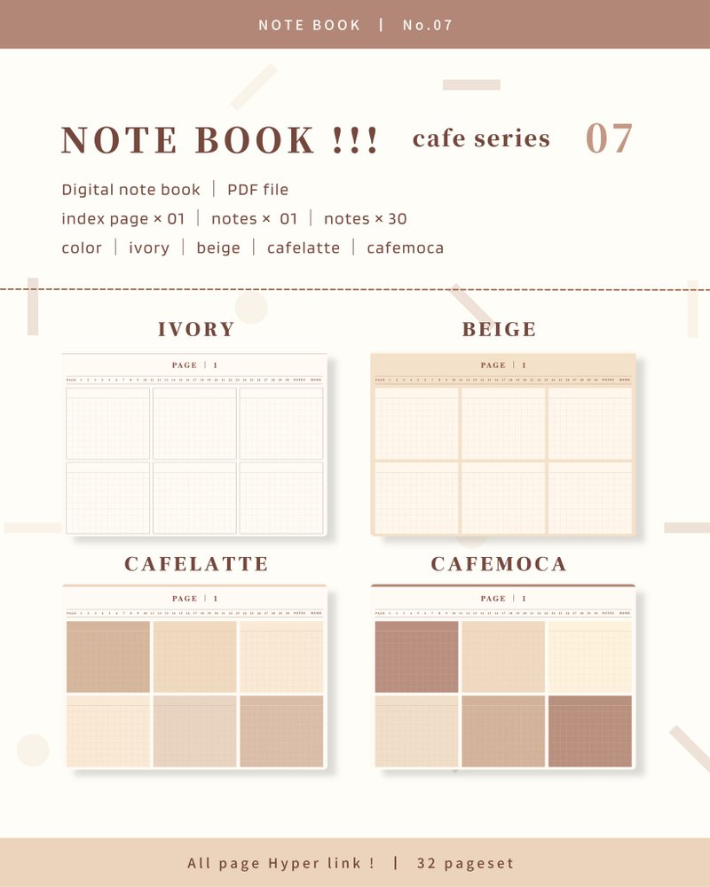 【 NOTE BOOK / No.7 / 横 】デジタルノート / テンプレート - 其他數位商品 - 其他材質 