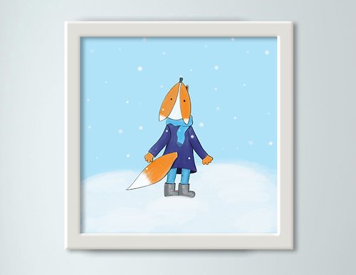 Alenaresuet Funny Fox Snowy Day Cute Poster Digital File