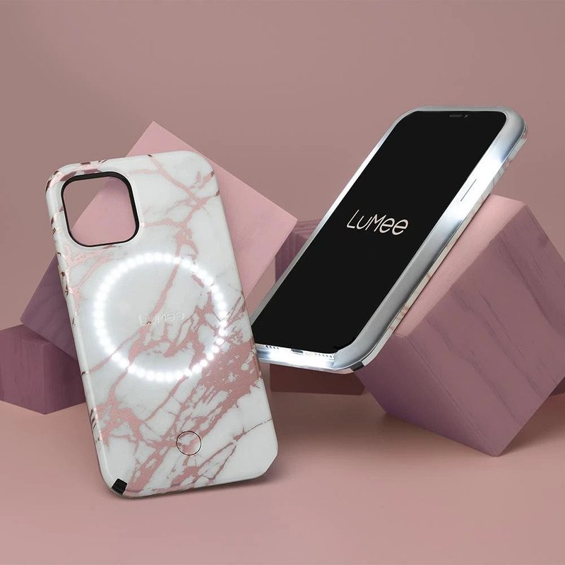 【六五折清貨優惠】Duo Rose Gold White Marble 12系列 - 手機殼/手機套 - 塑膠 粉紅色