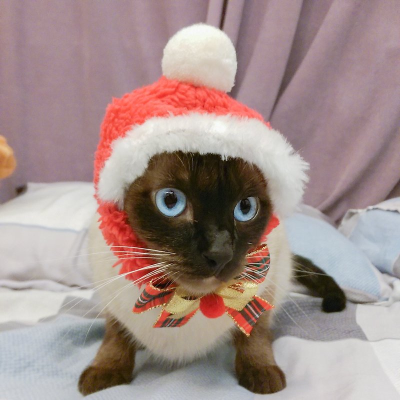 限量!現貨!*聖誕小精靈貓狗寵物帽子S號 - 寵物衣服 - 聚酯纖維 紅色