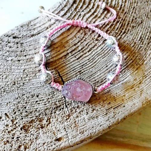 海玻璃給你 Pink Sea glass bracelet.Beach bracelet for mom.Birthday gift for her.nature gift