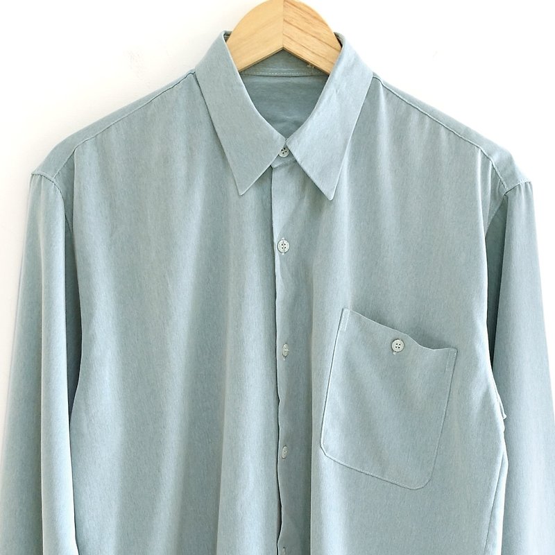 │Slowly│Sky-old shirt │vintage.Retro.Literature - Men's Shirts - Polyester Multicolor