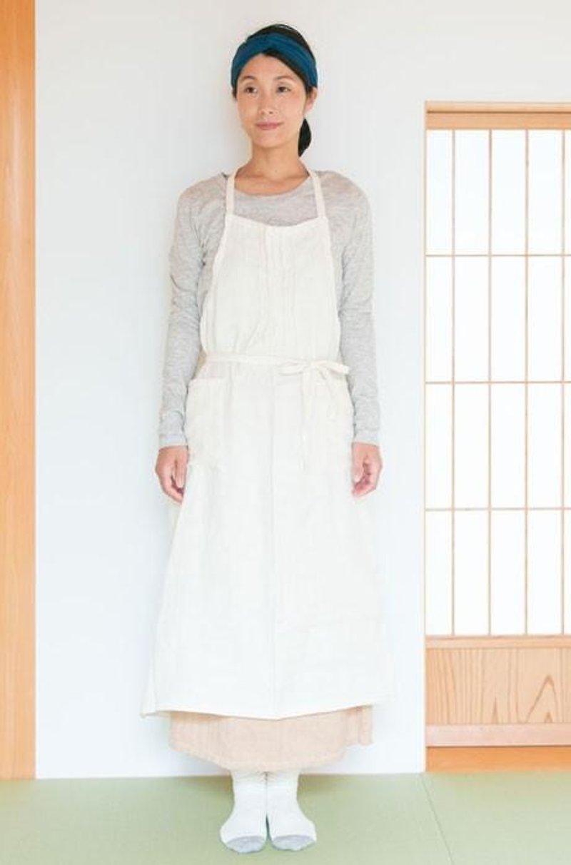 Chest gathered apron [colored] - Other - Cotton & Hemp White