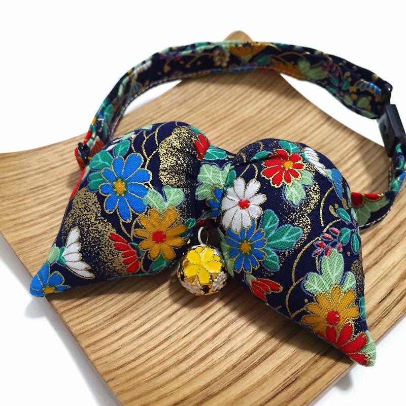 And wind floral butterfly collar collar dog collar s size - ปลอกคอ - ผ้าฝ้าย/ผ้าลินิน หลากหลายสี