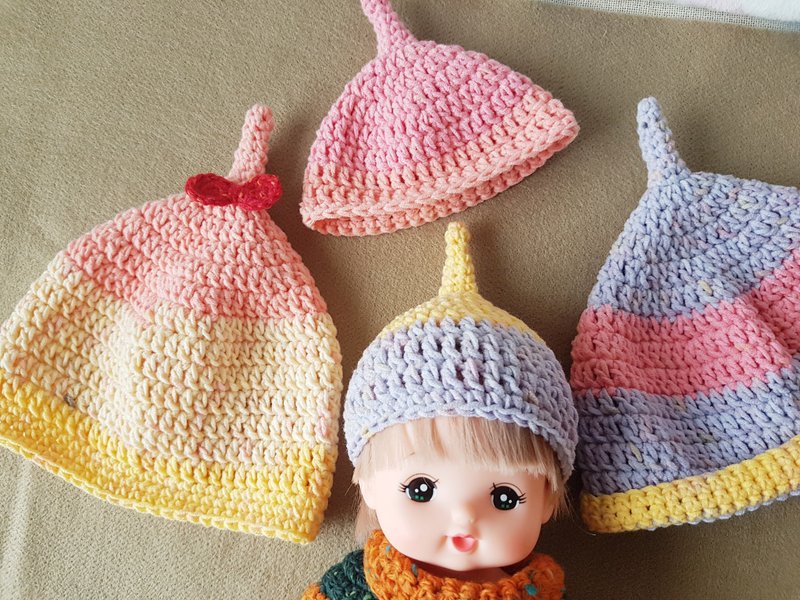 [birthday gift] [exchange gift] Little Merlot accessories hand-knitted hat doll elf hat - ของเล่นเด็ก - ผ้าฝ้าย/ผ้าลินิน หลากหลายสี