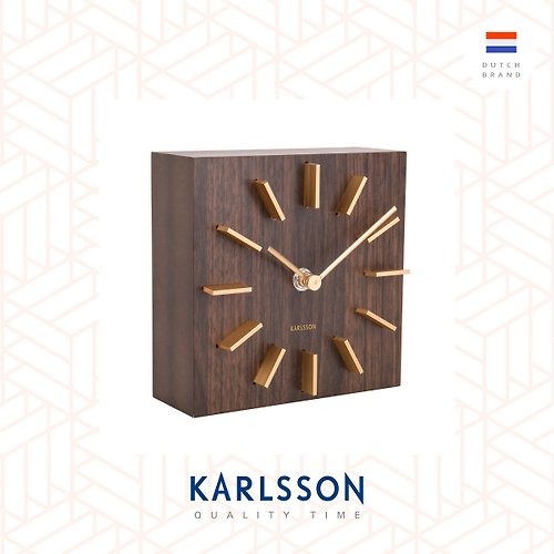 Ur Lifestyle 荷蘭Karlsson, Table clock Discreet dark wood 掛牆/放置兩用