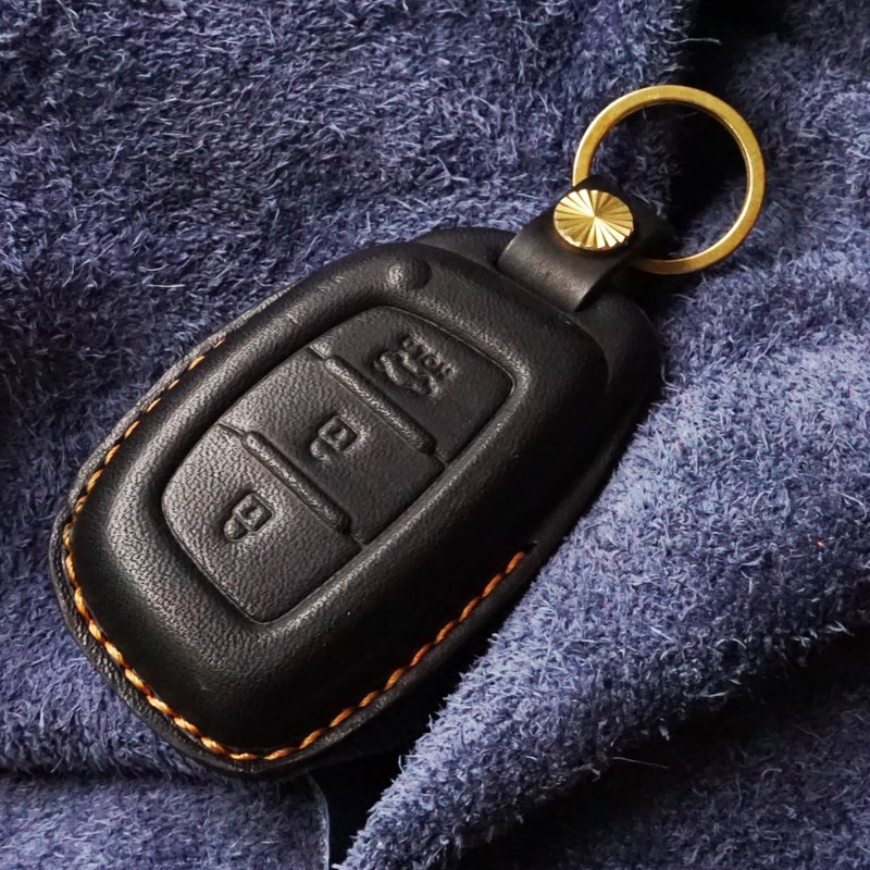 Leather Key-Fob-FIT-FOR-KEY-CASE-COVER-FITS HYUNDAI IONIQ Super Elantra Sport - Keychains - Genuine Leather 