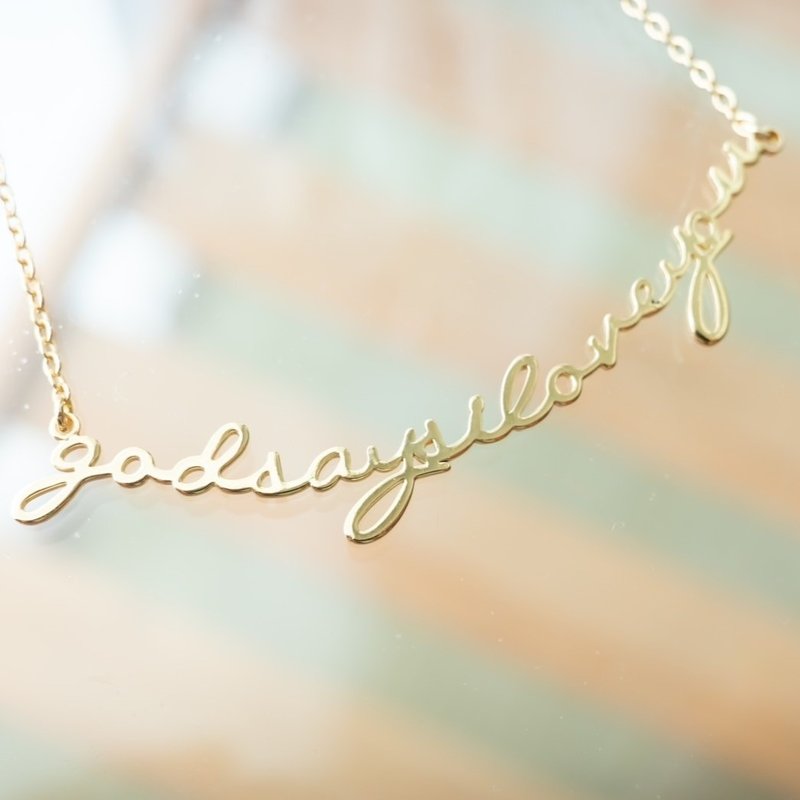 God says I love you necklace - Necklaces - Other Metals Gold