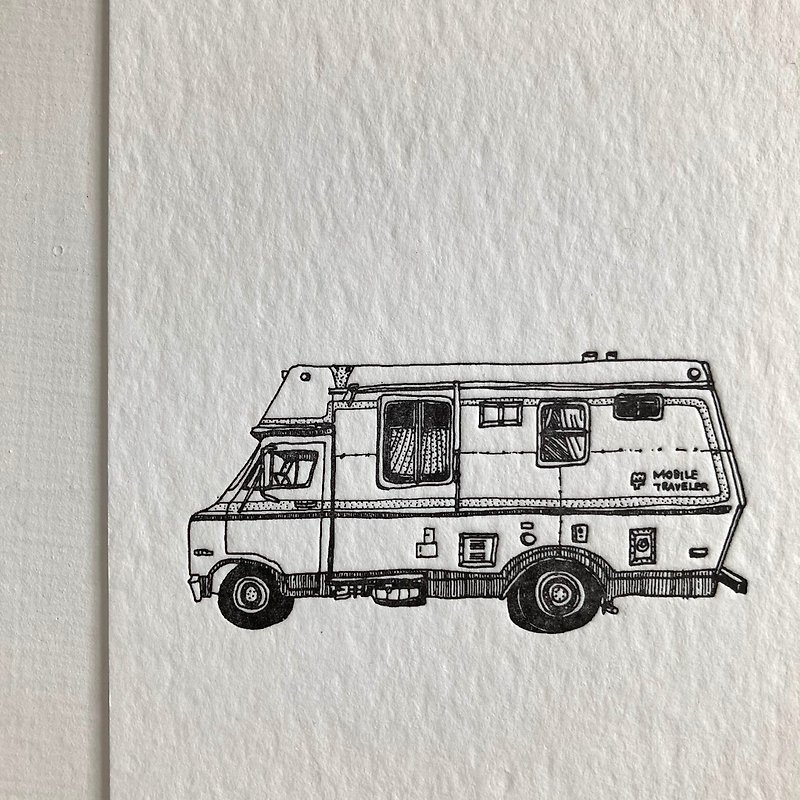 一台露營車 - 卡片/明信片 - 紙 白色