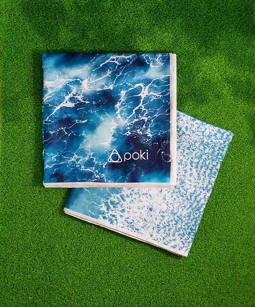 POKI 【POKI】海洋印花運動毛巾套裝 (一套兩款)