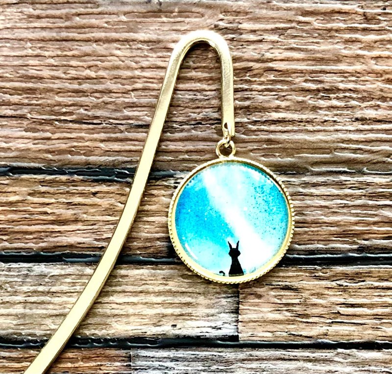 有貓的街道 書籤 - 書籤 - 樹脂 藍色