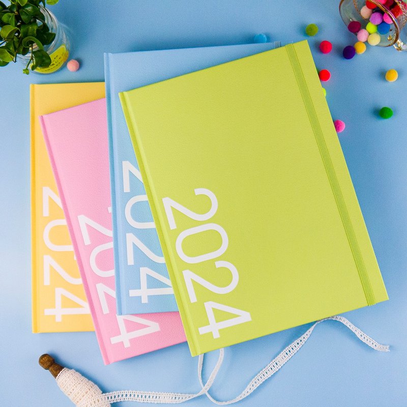 2024 diary 16K color play hardcover straight weekly diary - สมุดบันทึก/สมุดปฏิทิน - กระดาษ หลากหลายสี