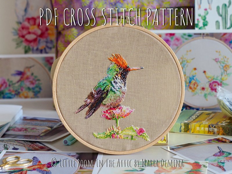 Hummingbird V PDF cross stitch pattern 蜂鸟十字绣 - 手工藝教學/工具書 - 其他材質 
