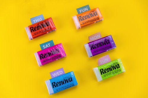 RENOVA 葡萄牙皇家天然彩色香氛衛生紙 Renova水果香多彩抽取式清潔用手帕紙巾多色時尚送禮環保無螢光劑
