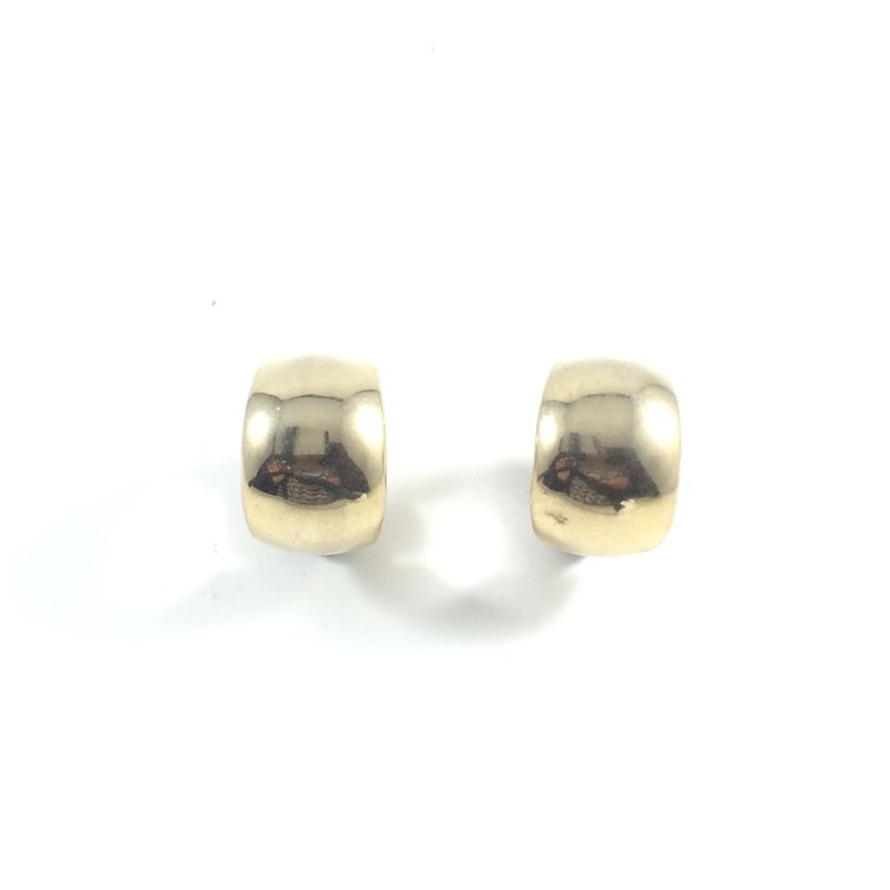 Vintage Gold Hoops 70' Clip On Earrings - 耳環/耳夾/耳骨夾 - 貴金屬 金色