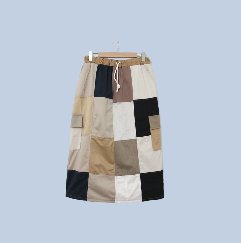 Back to Green- 再製拼接裙 25-35 腰可穿//S04 vintage skirt - 裙子/長裙 - 棉．麻 