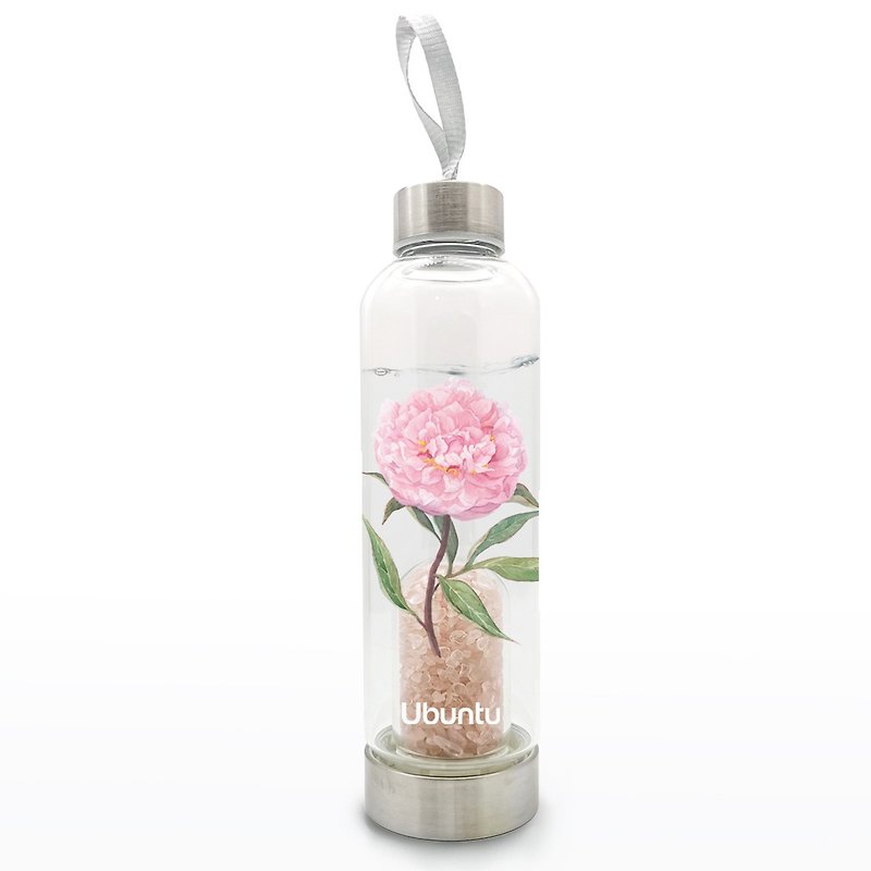 UBUNTU 水晶水瓶 | 幸運之花 | 牡丹盛放 | 讓水回到 最原始的狀 - 水壺/水瓶 - 玻璃 粉紅色