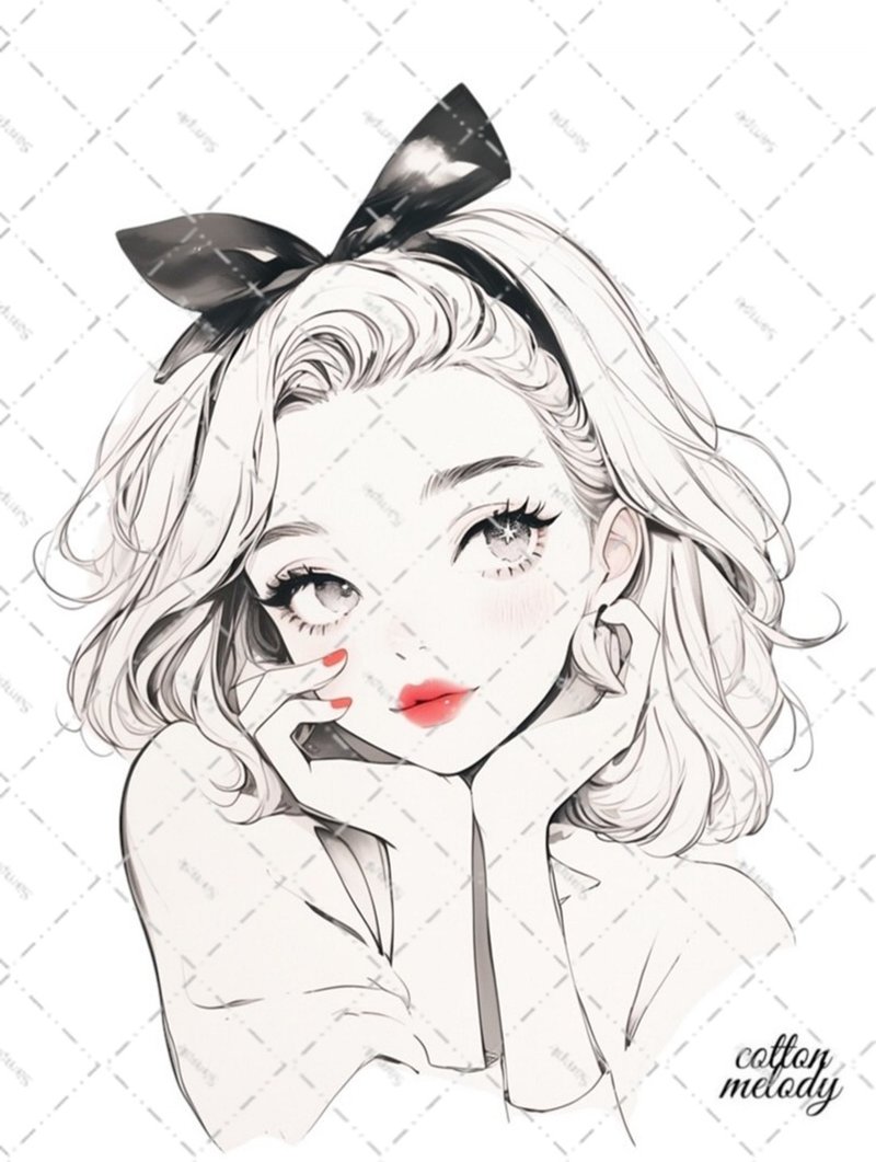 original sticker no.5591 人物ステッカー オリジナルステッカー 人物ステッカー 女の子ステッカー オリジナル人物ステッカー - 貼紙 - 紙 