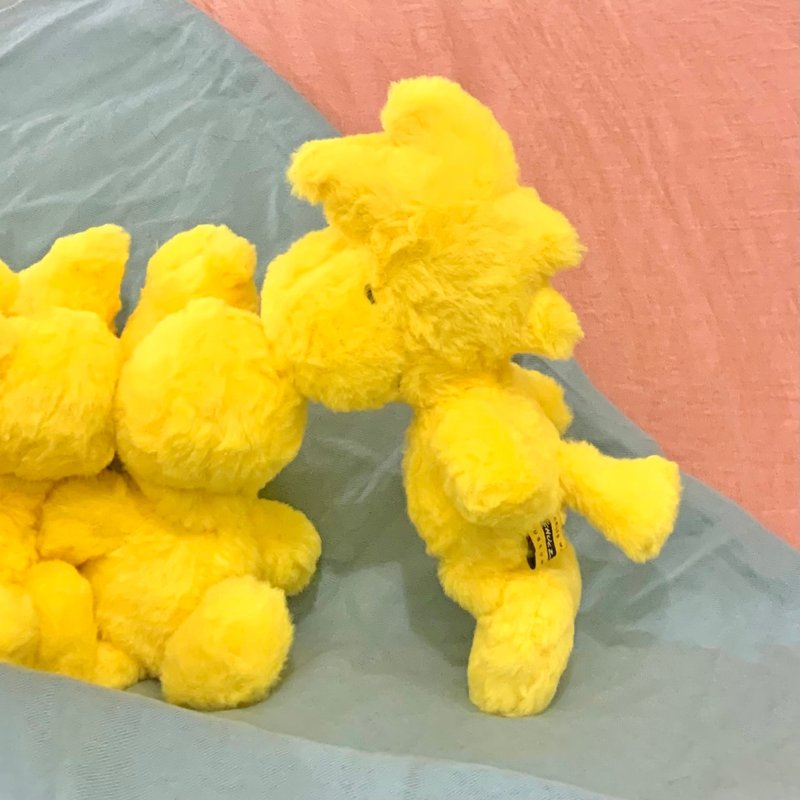 日本史努比博物館限定 Woodstock小黃鳥玩偶 糊塗塔克娃娃 - 公仔模型 - 聚酯纖維 黃色