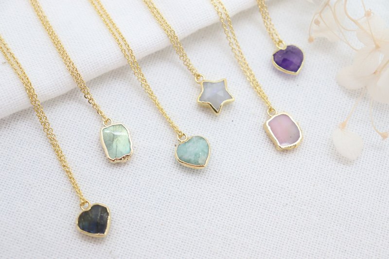 Adorable Gemstone Necklace for Boho Babes Handcrafted Sparkling Gemstone Heart - Necklaces - Gemstone Multicolor