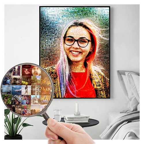 Atelier Mosaics Custom Portrait From Photo Mosaic Collage Personal Gift
