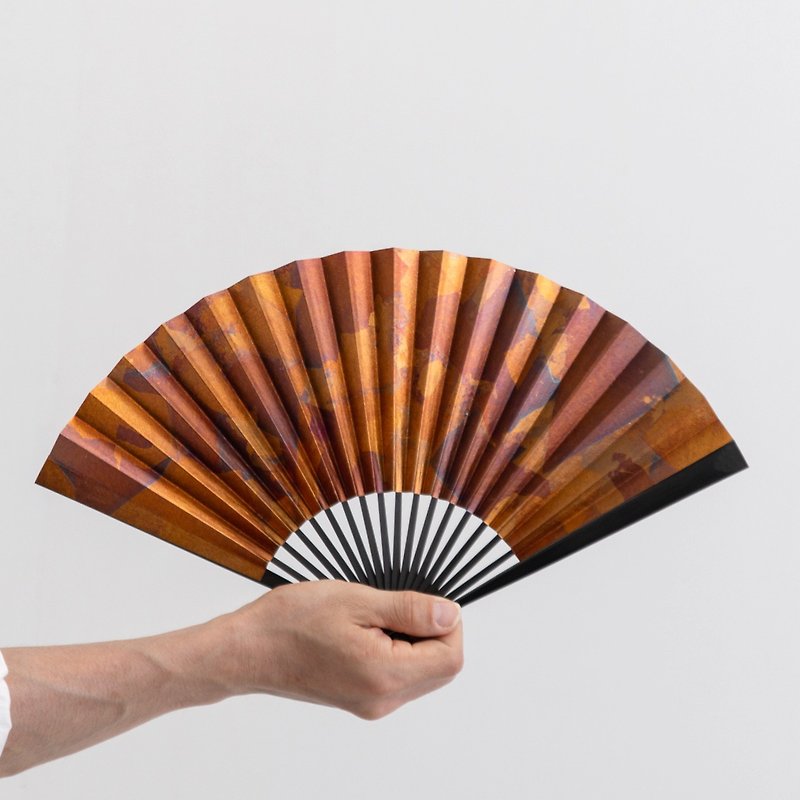 japanese folding fan IBUSHI pattern MADARA #3 - Other - Paper Red