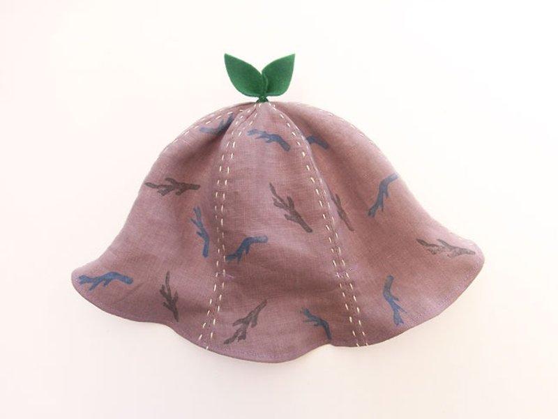 Grow Up! Leaf Hat for Baby & Toddler / Little Branches - ผ้ากันเปื้อน - ผ้าฝ้าย/ผ้าลินิน สีม่วง