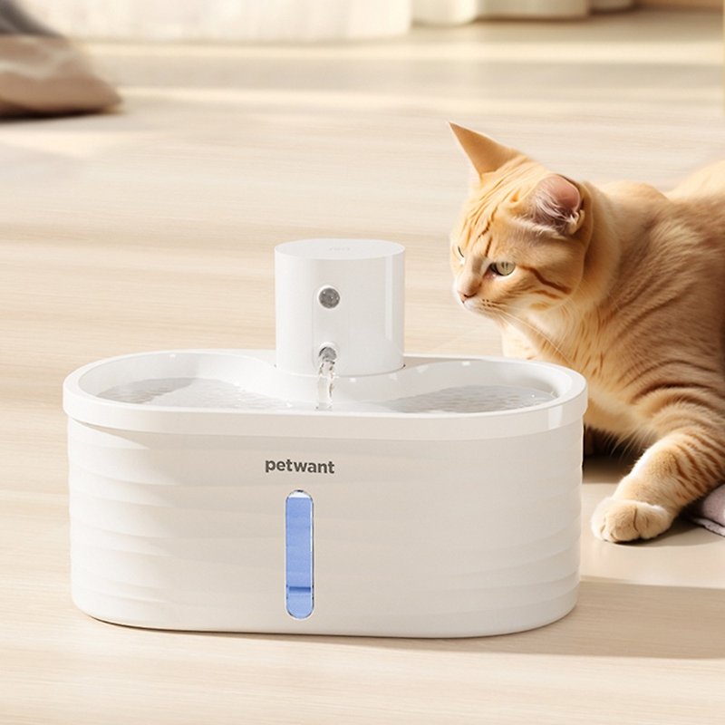PETWANT automatic sensor wireless pet water dispenser W4-L - Pet Bowls - Other Materials White
