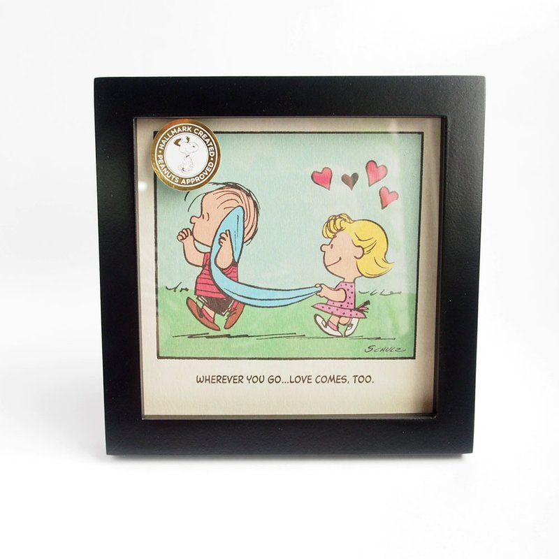 Valentine's Day Snoopy Comic Decoration-Sally Naylors Love Follows Hallmark-Peanuts Snoopy - Items for Display - Wood Multicolor