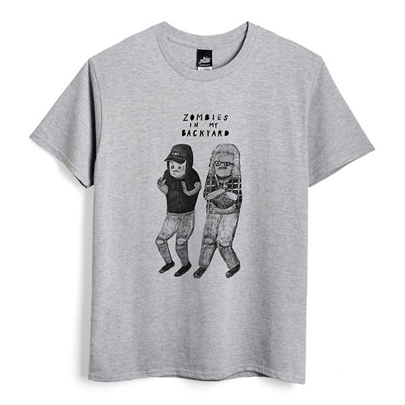 Wayne & Garth - dark gray Linen- neutral T-shirt - เสื้อยืดผู้ชาย - ผ้าฝ้าย/ผ้าลินิน สีเทา